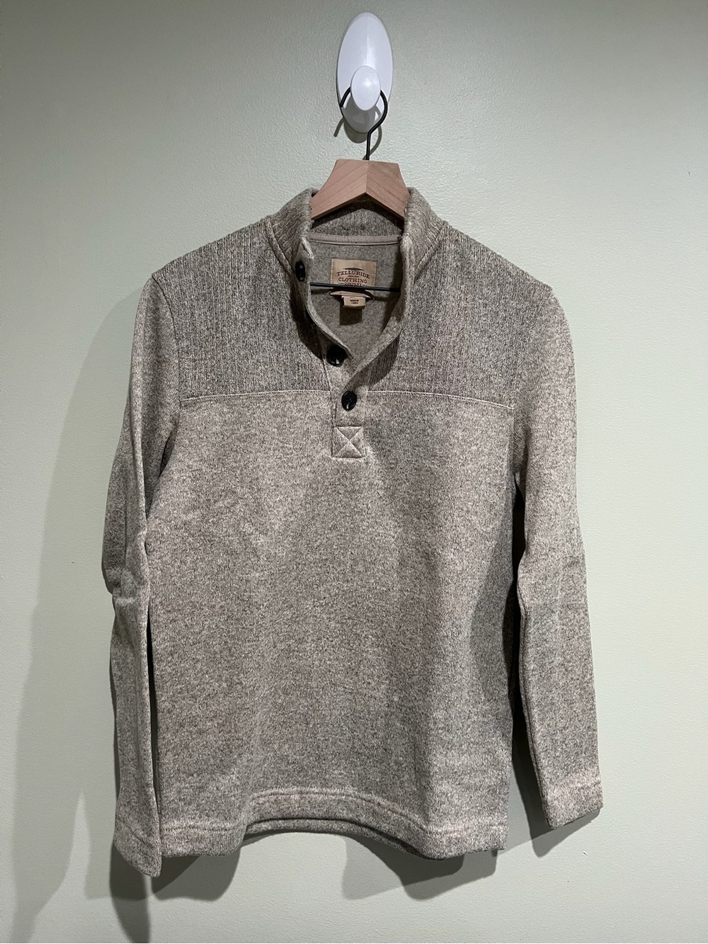 Men’s Gray Quarter-Button Sweater